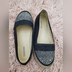 BEBE BEDAZZLED FLATS